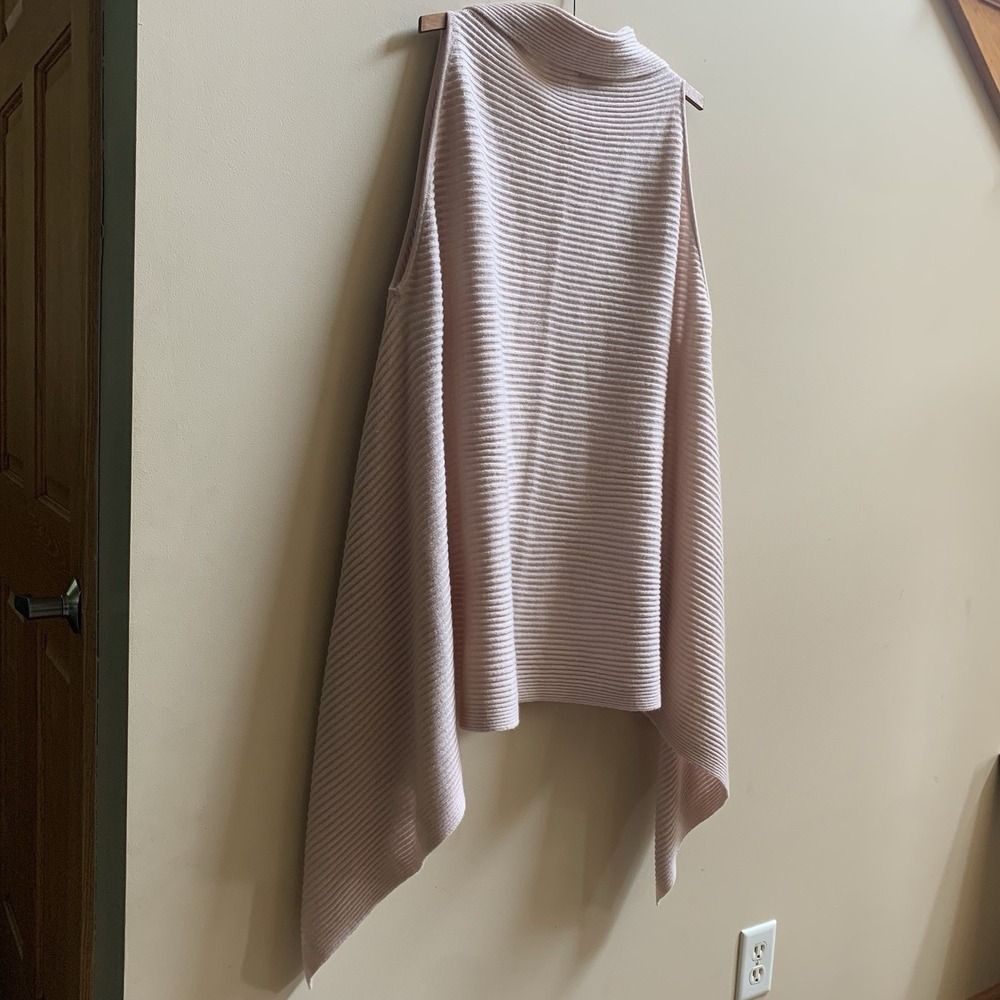 LOFT One Size Light Rose Pink Sweater‎ Long Open Front Cardigan Sweater Vest - Picture 3 of 16